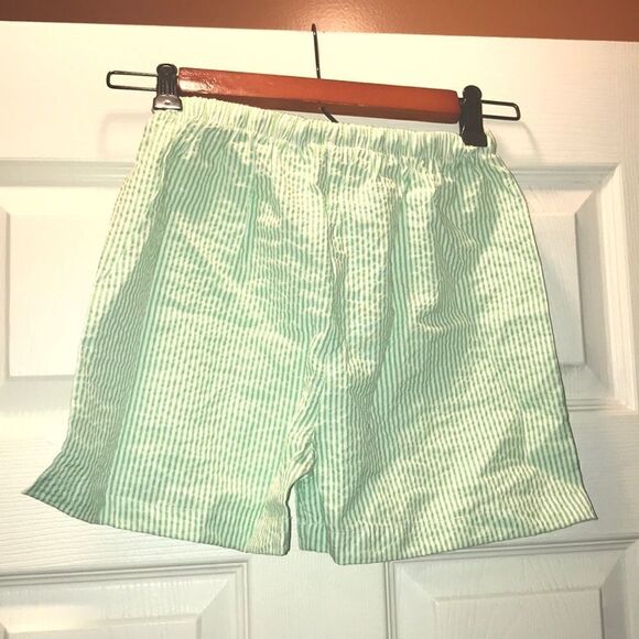 (5/$25) Ellie O Green & White Seersucker Shorts, unisex - Picture 3 of 3
